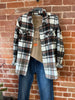 Orange, Black, White Panache Apparel Plaid Shacket