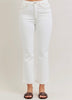 Cream Risen ankle straight Jean