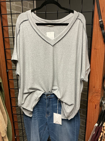 Grey Zenana V-Neck