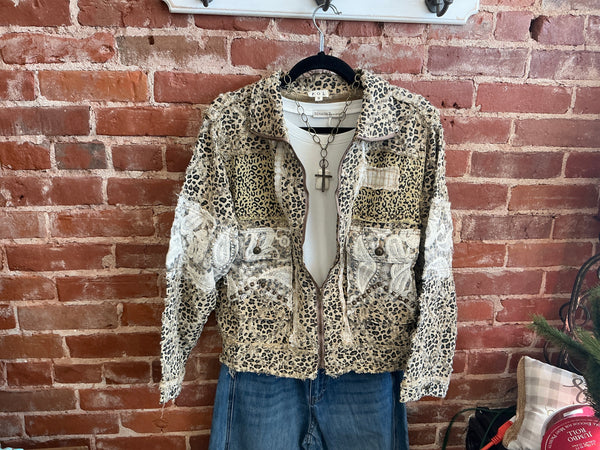 Pol Leopard Lace Jacket