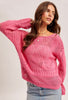 Fushia open crochet sweater
