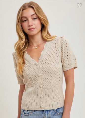 Cream button down sweater