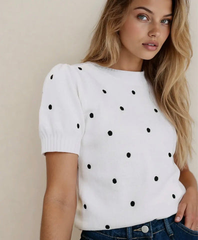 Black & white polka dot sweater