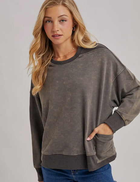 Ash oversized sweatshirt w/pockets