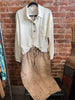 Blu pepper off white button top