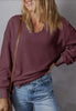 Burgundy waffle sweatshirt