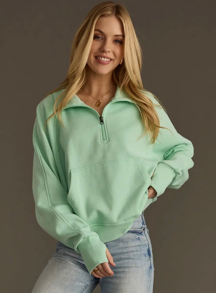 Panache mint quarter zip sweatshirt
