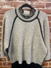 Oatmeal/black stitching sweater