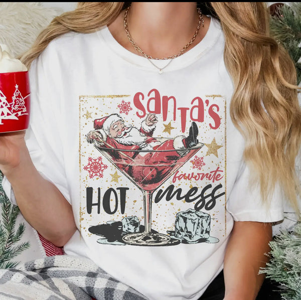 Christmas Hot Mess Martini Tee