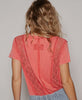 Red v neck tee