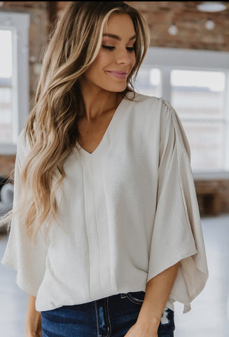 Light taupe top