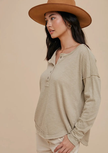 Eggshell raw hem top