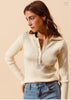 Oatmeal ribbed knit top