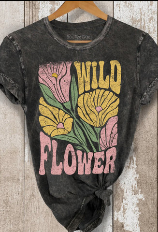 Mineral wash wild flower graphic